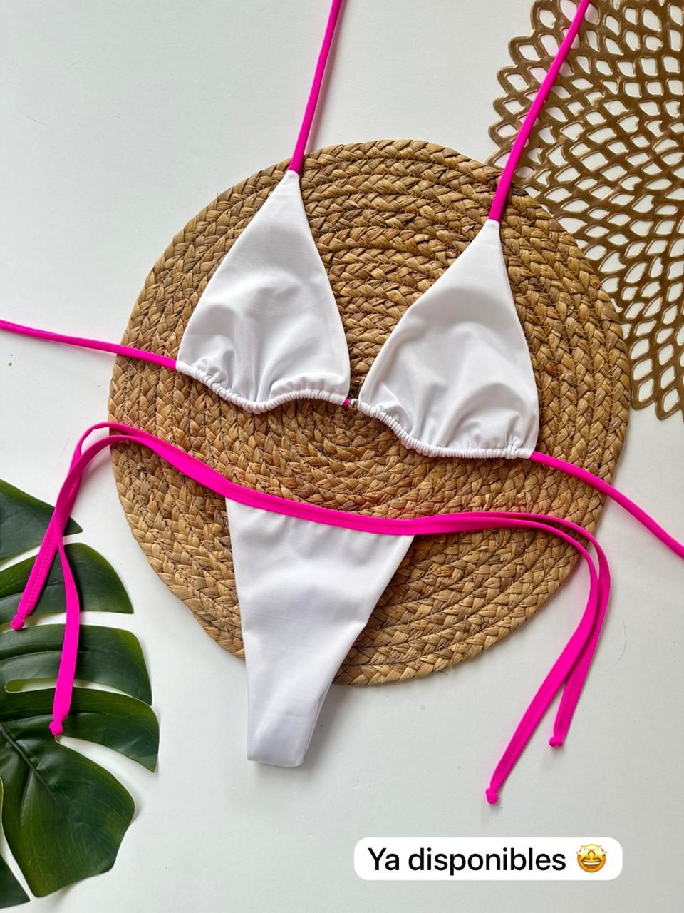 128-Sharon blanco/fucsia